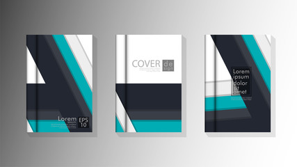   Set the cover vector of the book with overlapping rectangles. suitable for any background. cover design in eps 10