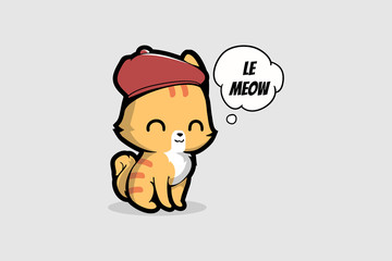 Cute Cat Cartoon Character vector template