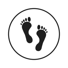 Fototapeta na wymiar Shoes Footsteps set icon vector on white background in a black circle.