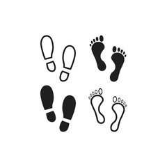 Shoes Footsteps set icon vector on white background
