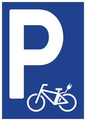 spr101 SignParkRaum - german - Parkplatz: Parken für E-Bike erlaubt (electric bicycle) Stadt / Mobilität / Schild - A2 A3 A4 Poster - g8300