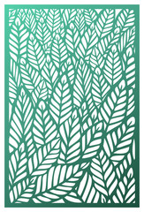Vector Laser cut panel. Abstract Pattern with leaves template for decorative panel. Template for interior design, layouts wedding invitations, greeting cards, envelopes, decorative art objects etc.  - 282383877
