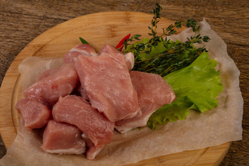 Raw pork meat for roast