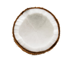 coconut slice on white background