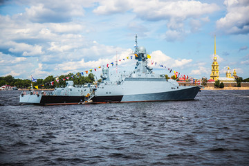 gray patrol ship at the marina in the city