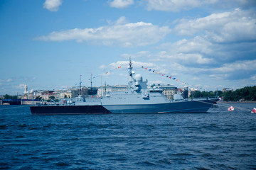 gray patrol ship at the marina in the city