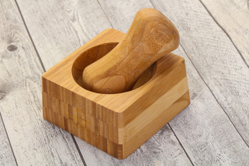 Empty Wooden mortar