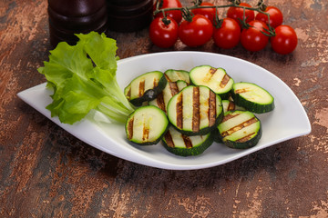 Vegan cuisine - grilled zucchini