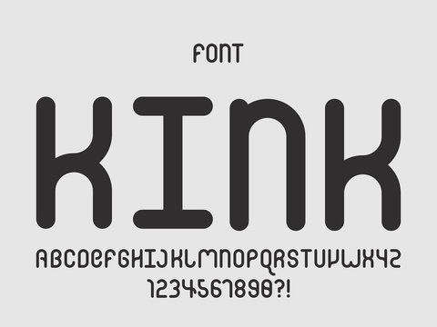 Kink font. Vector alphabet 