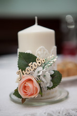 Beautifully decorated wedding table