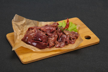 Raw chicken liver ready for cooking