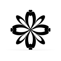 black flower icon, vector illustration