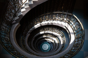 Spiral staircase from top to down decor design in Europe style.