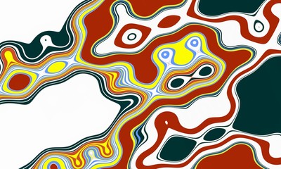 Colorful vivid wave lines, swirls, colors and fluid geometries, abstract background