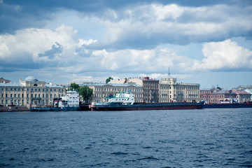 Naklejka premium city berth for ships and submarines in the city