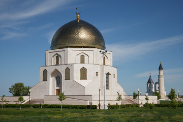 Bulgar historical and archaeological monument near Kazan. Large Minaret complex of the ancient ruins in the city of Bolgar on the Volga river, Tatarstan, Russia