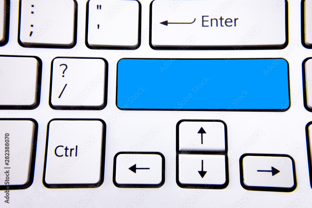Poster Design business concept Empty copy text for Web banners promotional material mock up template. Keyboard key Intention create text computer reflection message