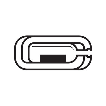 creative Initial Logo CC with hidden object wine bottle vector