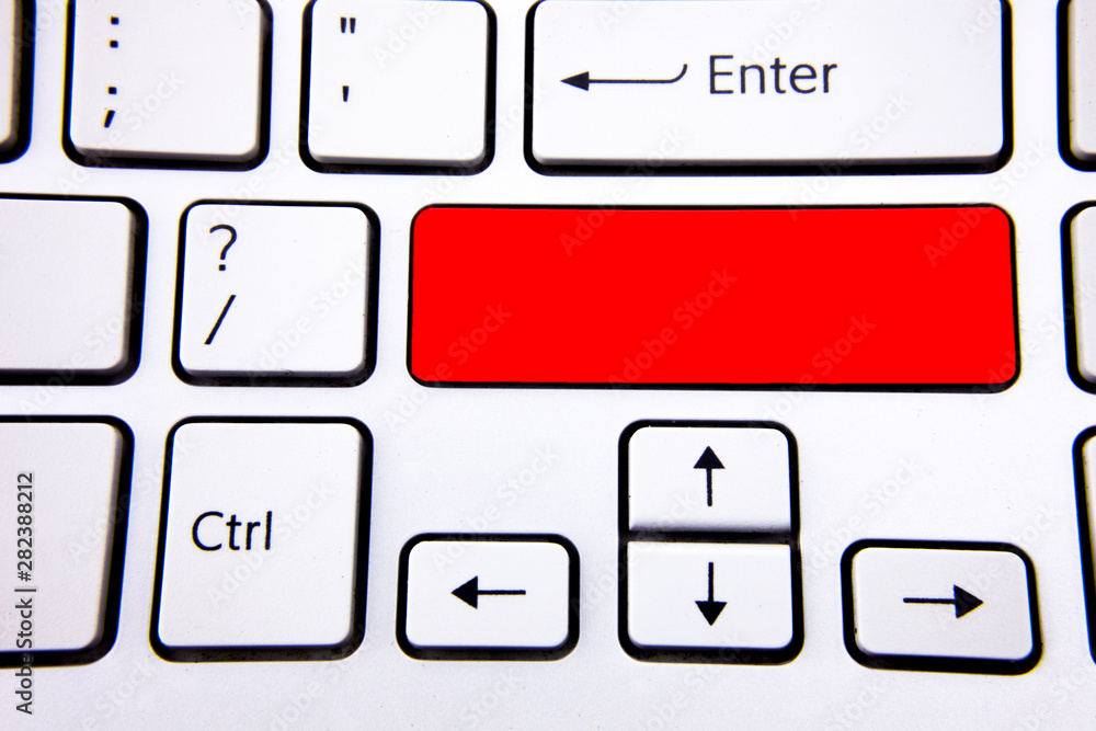 Leinwandbilder Design business concept Empty copy text for Web banners promotional material mock up template. Keyboard key Intention create text computer reflection message