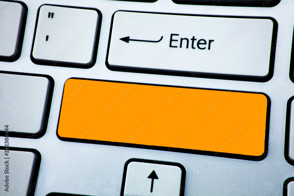 Leinwandbilder Design business concept Empty copy text for Web banners promotional material mock up template. Keyboard key Intention create text computer reflection message