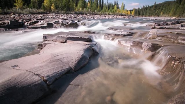 Mountain stream motion timelapse 4k