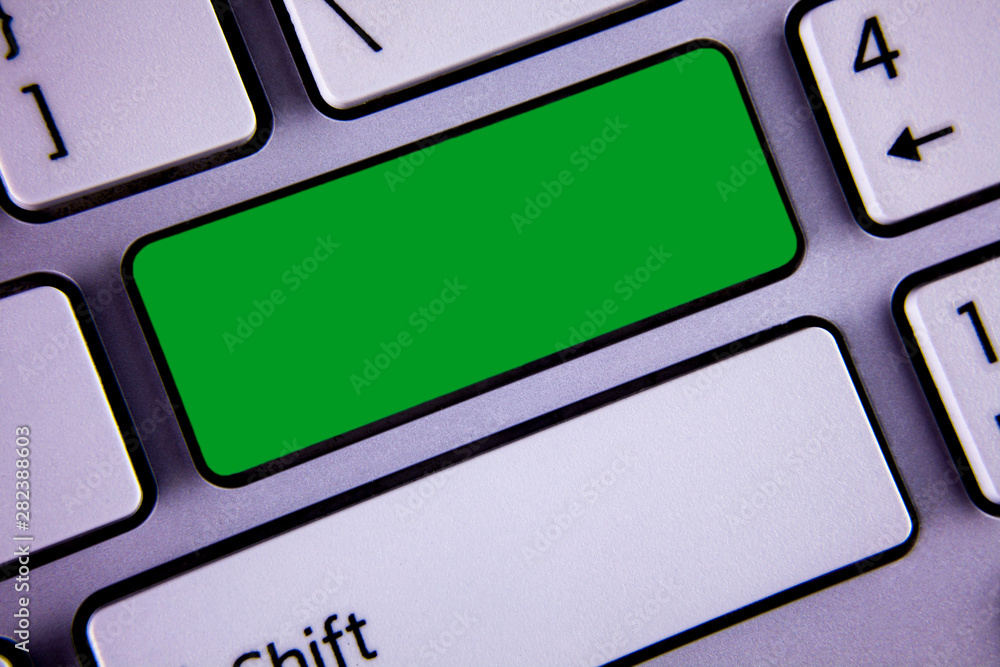 Poster Design business concept Empty copy text for Web banners promotional material mock up template. Keyboard key Intention create text computer reflection message