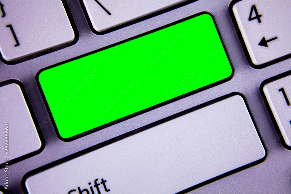 Poster Design business concept Empty copy text for Web banners promotional material mock up template. Keyboard key Intention create text computer reflection message