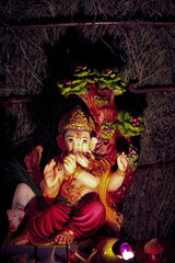 Lord Ganesha, Ganesha Festival, Lord Ganesha Statue on dark background  