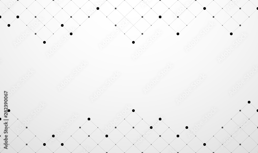 Wall mural abstract technology gray background with dots and line modern network. vector illustration
