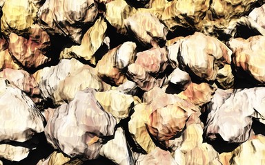 Dispersion of the rock made in 3D Render