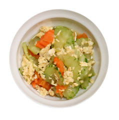 Fried cucumber with eggs