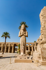 Statue of Ramses the Great (Ramses II) in Karkan Temple, Luxor, Egypt