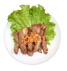 grilled meat with vegetables