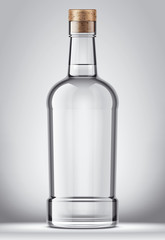 Glass bottle mockup. With cork version.