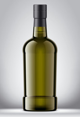 Glass bottle mockup. With foil version. 