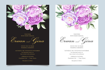 watercolor wedding invitation template card design