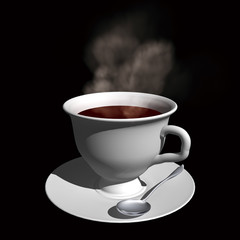  A cup and the steam made in 3D Render