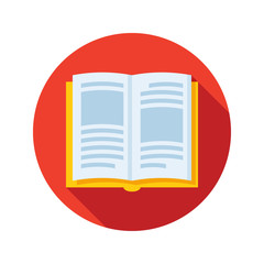 Open book stylish modern icon with long shadow