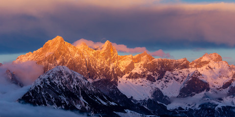 Südwand Alpenglühen