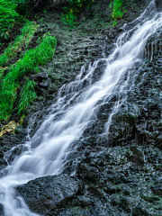 Fototapeta premium Closeup up shot of a 18 meters high Shaki waterfall in Armenia