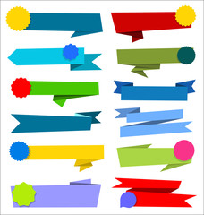 Modern collection of stickers and banners