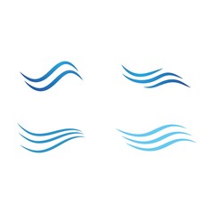Fototapeta na wymiar Water Wave symbol and icon