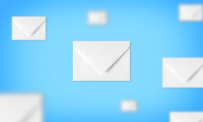Mail concept with light blue background