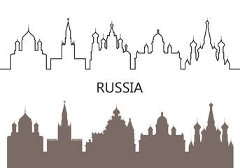 Russia logo. Isolated Russian architecture on white background