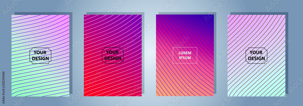 Leinwandbilder vector illustration of bright color gradient abstract geometric pattern. a4 format template for your