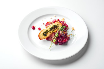 Pate With Foie Gras With A Slice Of Thin Bread And Cranberry