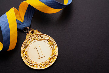Champion or first placed winner gold medallion