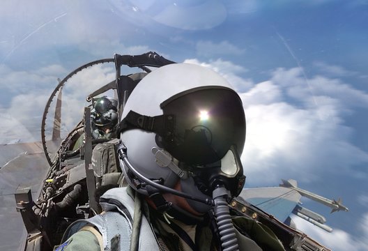 Fighter pilots cockpit view on routine flight Stock-foto | Adobe Stock
