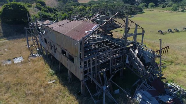 Derelict coal plant wonthaggi 4k drone footage