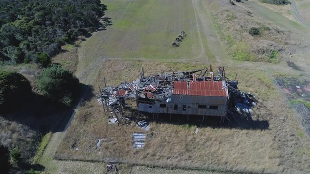 Derelict coal plant wonthaggi 4k drone footage